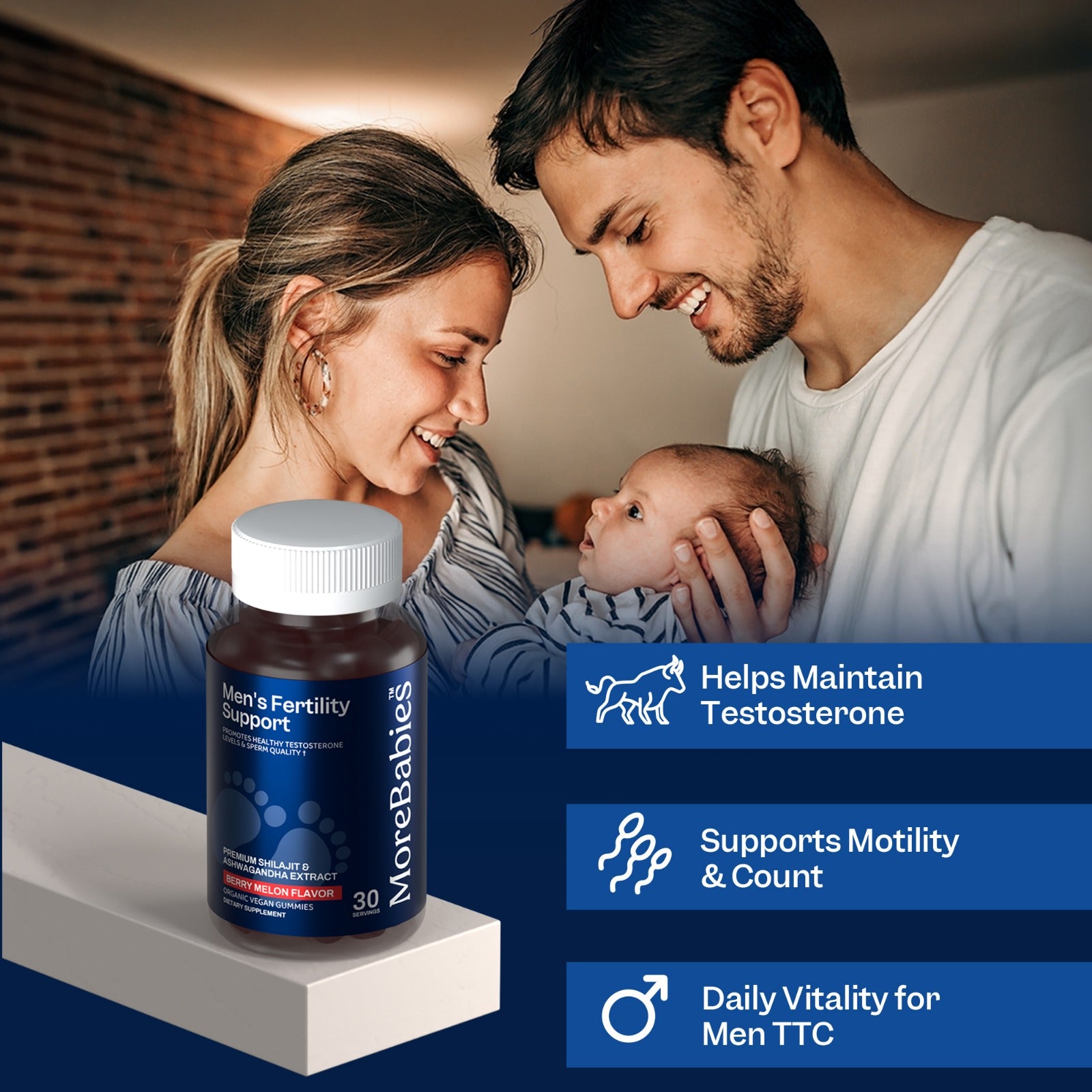 Men's Fertility Support | Shilajit Gummies with Ashwagandha